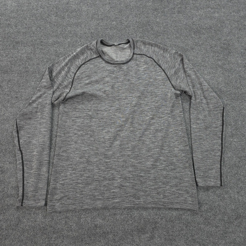 Lululemon Shirt Mens 2XL Gray Metal Vent Tech Performance Run Gym Athletic